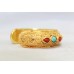 Metal Bangle kada Gold Plated engraved design turquoise and coral stone